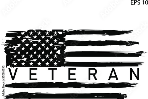 American veteran flag, brush stroke flag  EPS 10