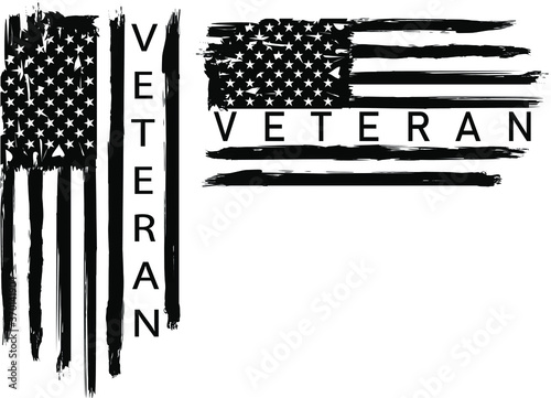 American veteran flag, brush stroke flag  EPS 10