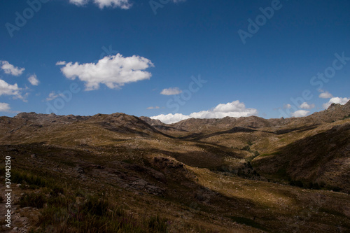 Mountain landscape of highland and meadows