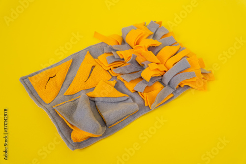 soft washable textile training snuffle mat for nose work for pet. Intellectual games with pet