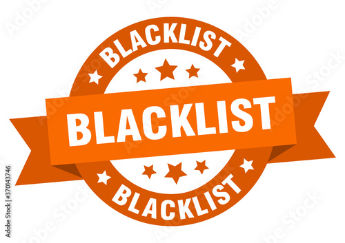 blacklist round ribbon isolated label. blacklist sign