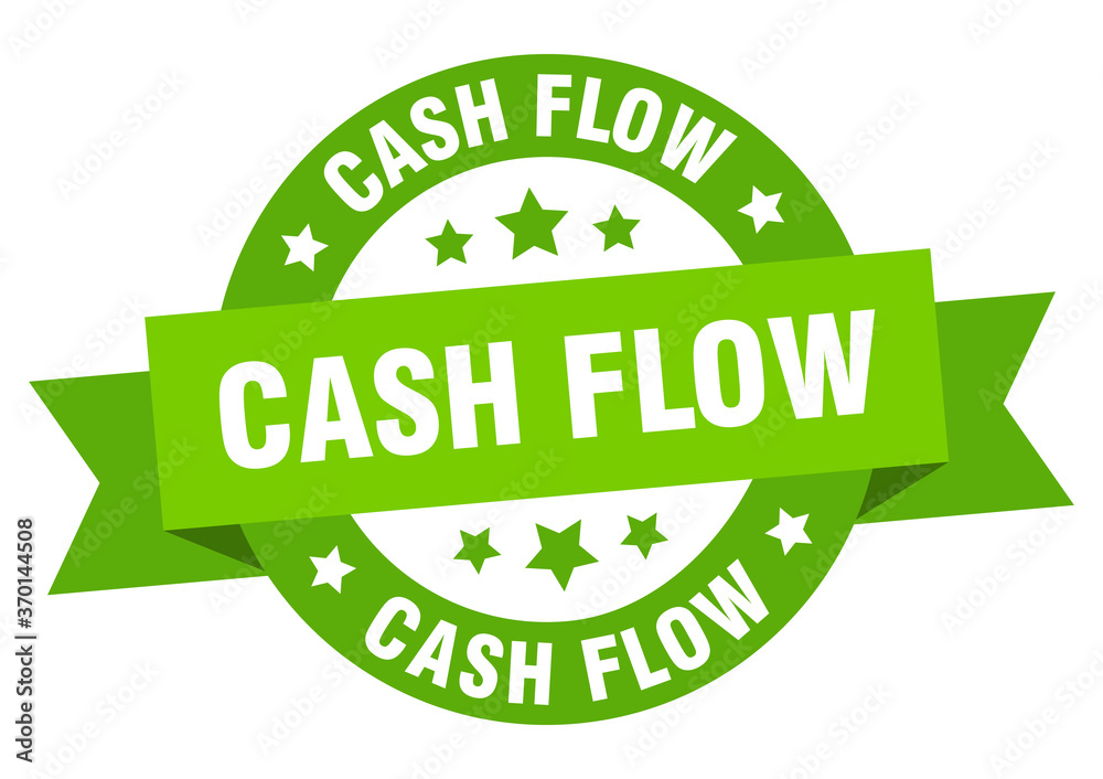 cash flow round ribbon isolated label. cash flow sign