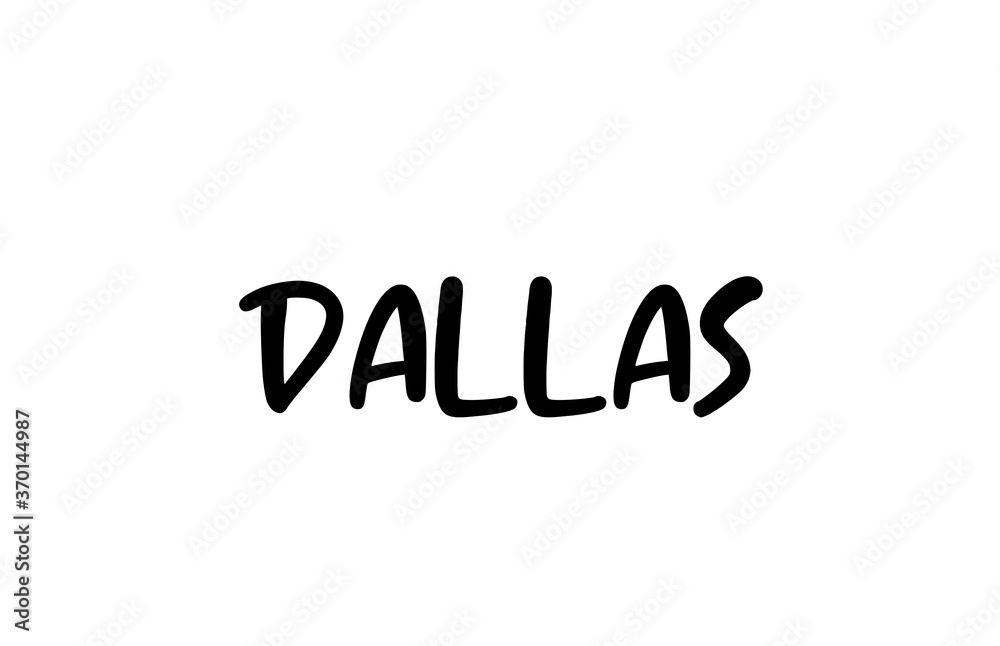 Dallas city handwritten typography word text hand lettering. Modern calligraphy text. Black color