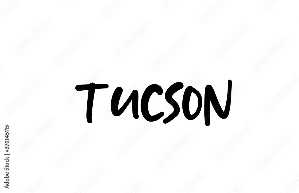 Tucson city handwritten typography word text hand lettering. Modern calligraphy text. Black color