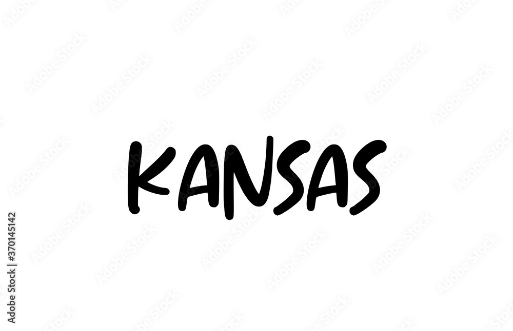 Kansas city handwritten typography word text hand lettering. Modern calligraphy text. Black color Kansas city handwritten typography word text hand lettering. Modern calligraphy text. Black color