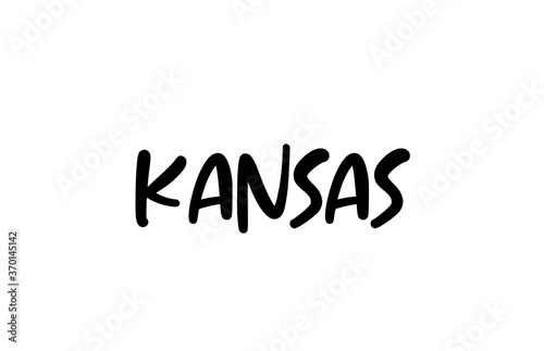 Kansas city handwritten typography word text hand lettering. Modern calligraphy text. Black color