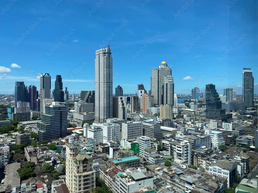 Bangkok city skyline views from high viewpoint