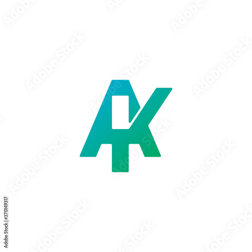 Initial letter AK logo design vector