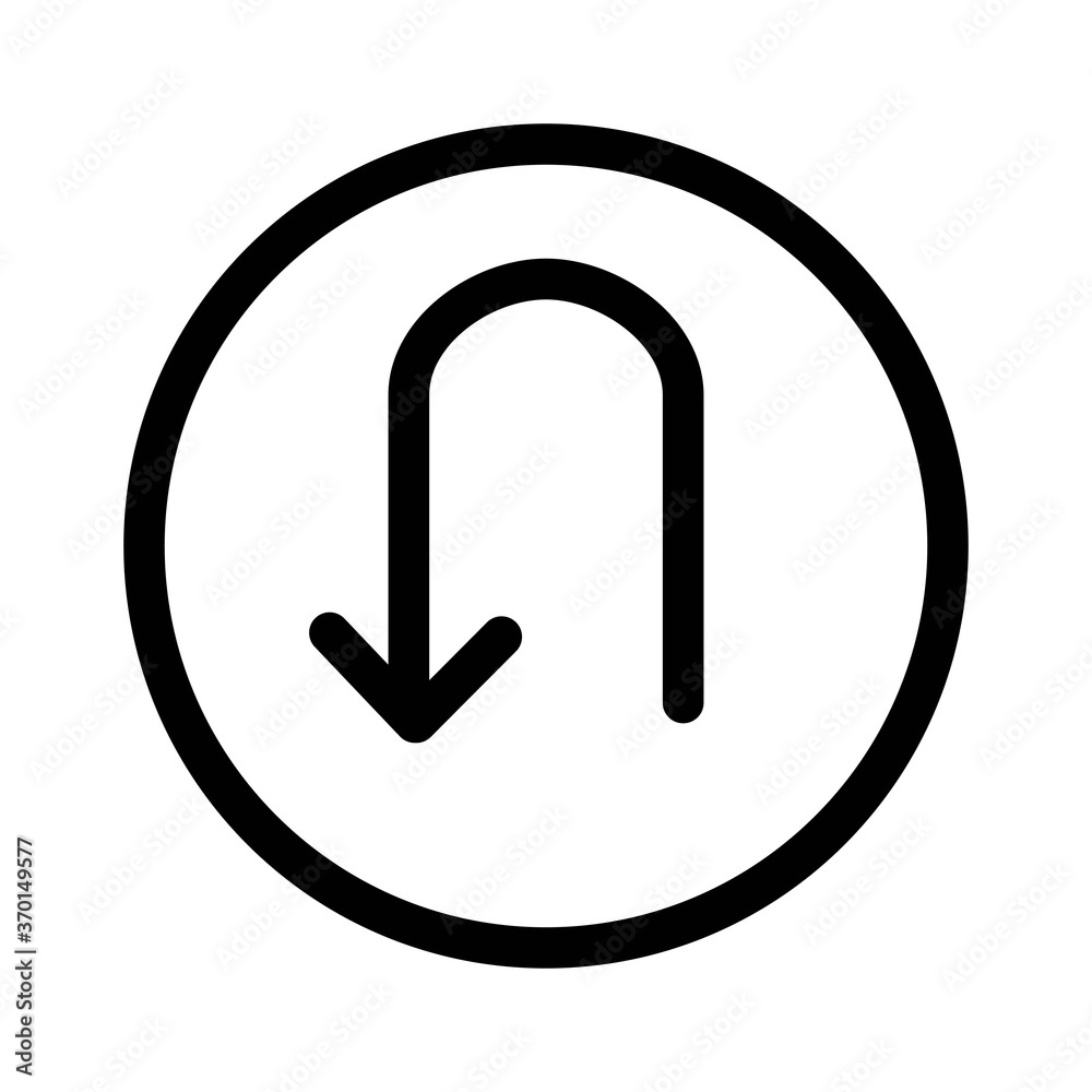 U shaped turn icon - vector illustration. Transport navigation sign. U shaped turn icon - vector illustration. Transport navigation sign.
