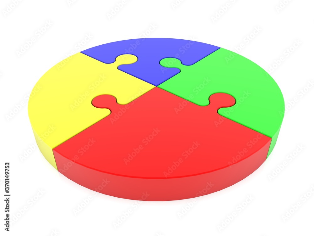 Abstract business diagram in the form of a colored puzzle Abstract business diagram in the form of a colored puzzle