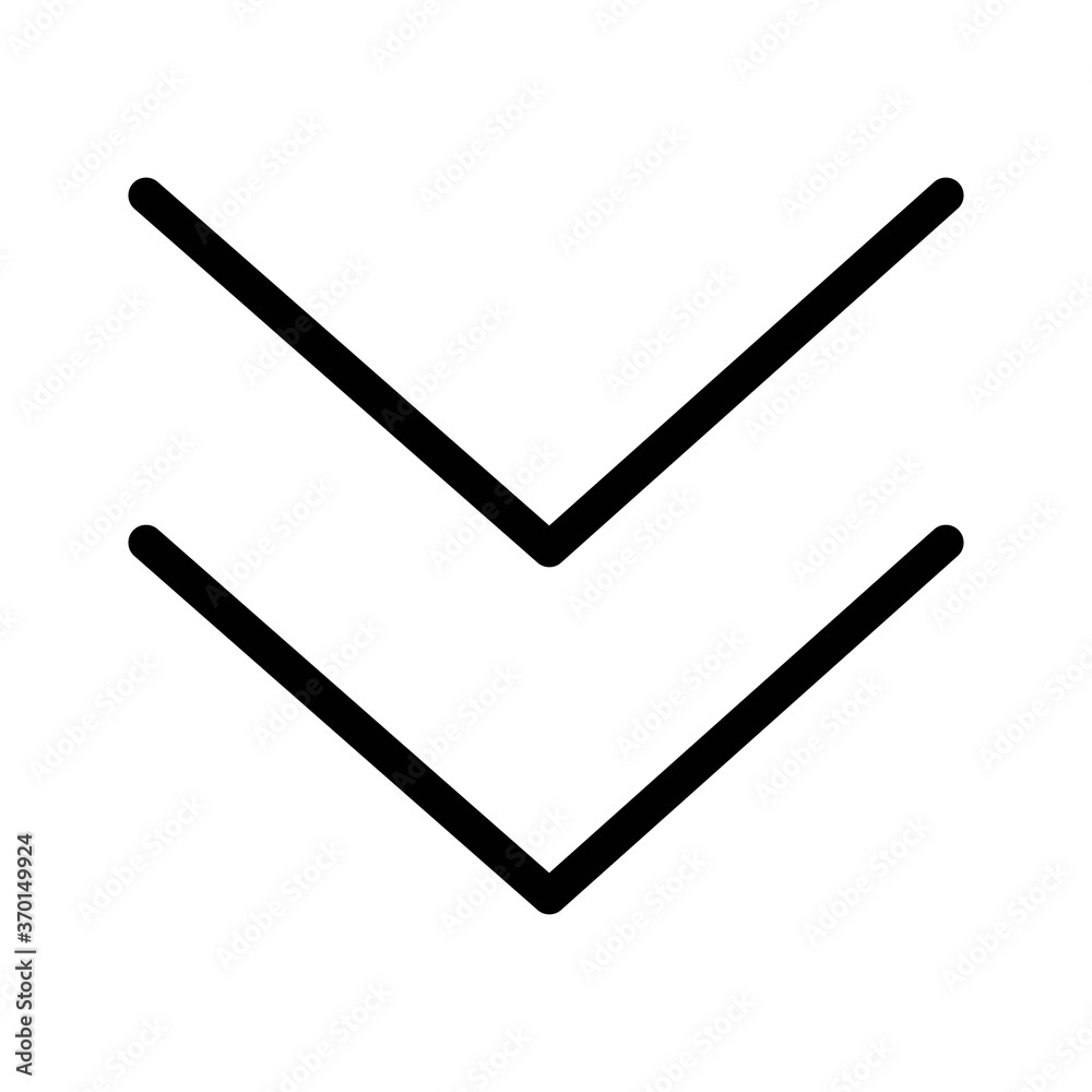 Down arrow icon - vector illustration. Down button UI design element. Down arrow icon - vector illustration. Down button UI design element.