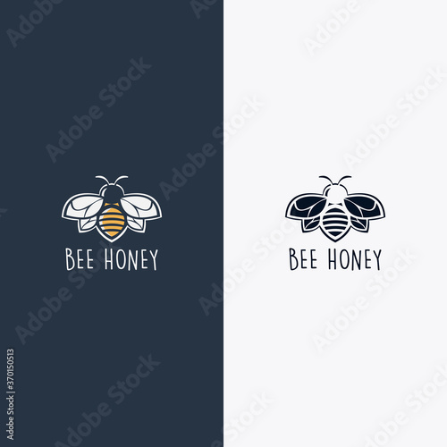 Bee carton logo designs concept vector