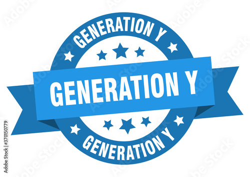 generation y round ribbon isolated label. generation y sign