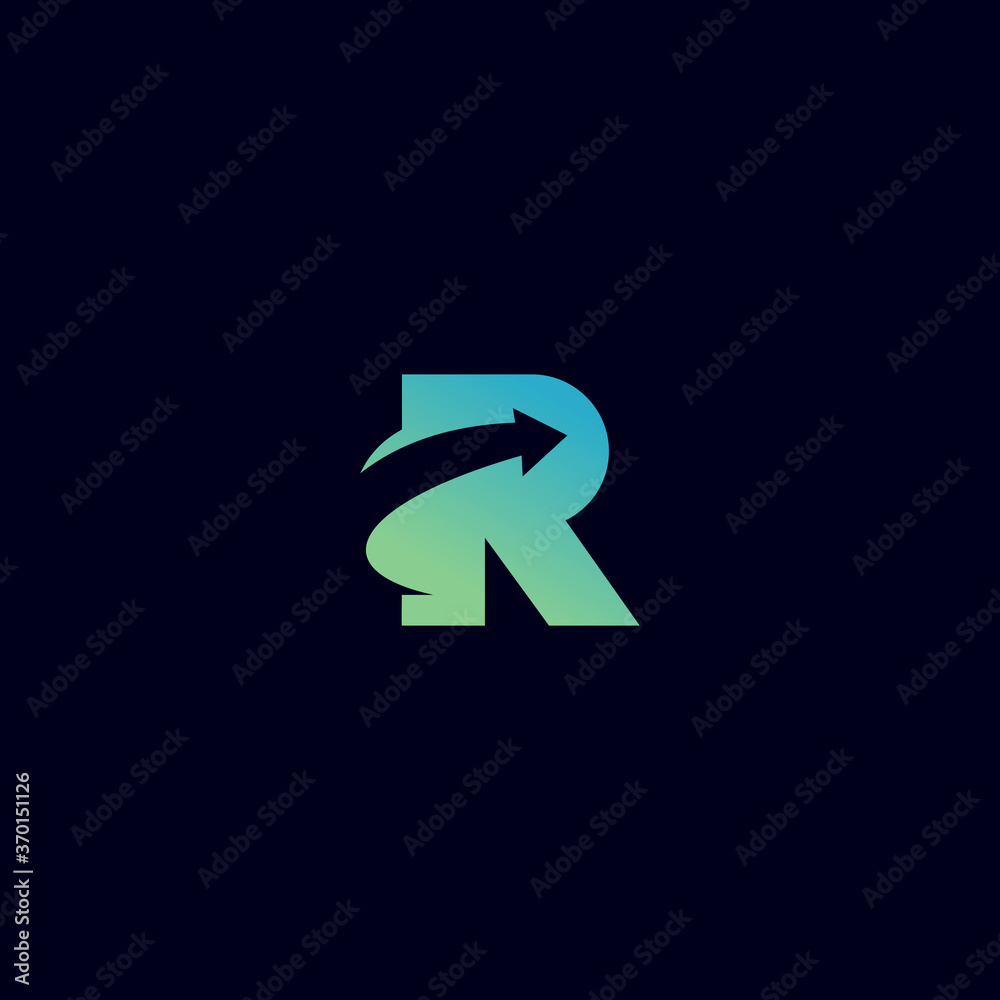 Letter R rocket logo concept vector Letter R rocket logo concept vector