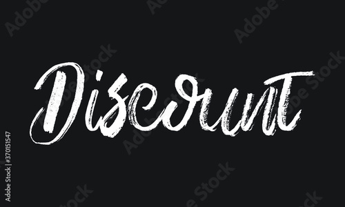 Discount Chalk white text lettering retro typography and Calligraphy phrase isolated on the Black background 