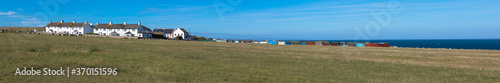Panoramic view of the settlement at Portland Bill, Isle of Portland, Dorset, UK