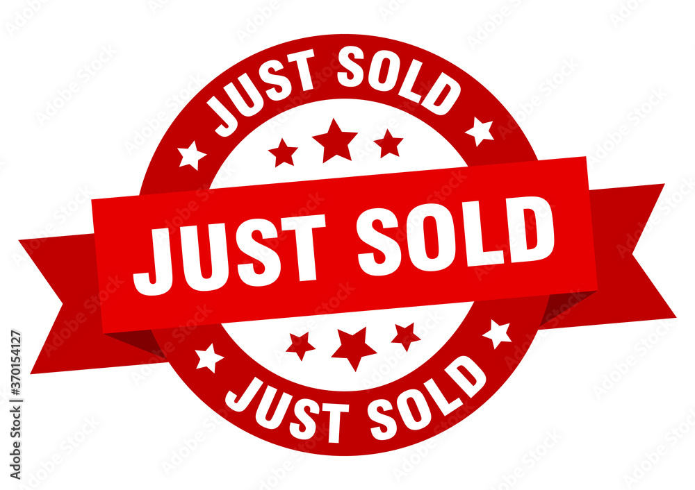 Obraz premium just sold round ribbon isolated label. just sold sign