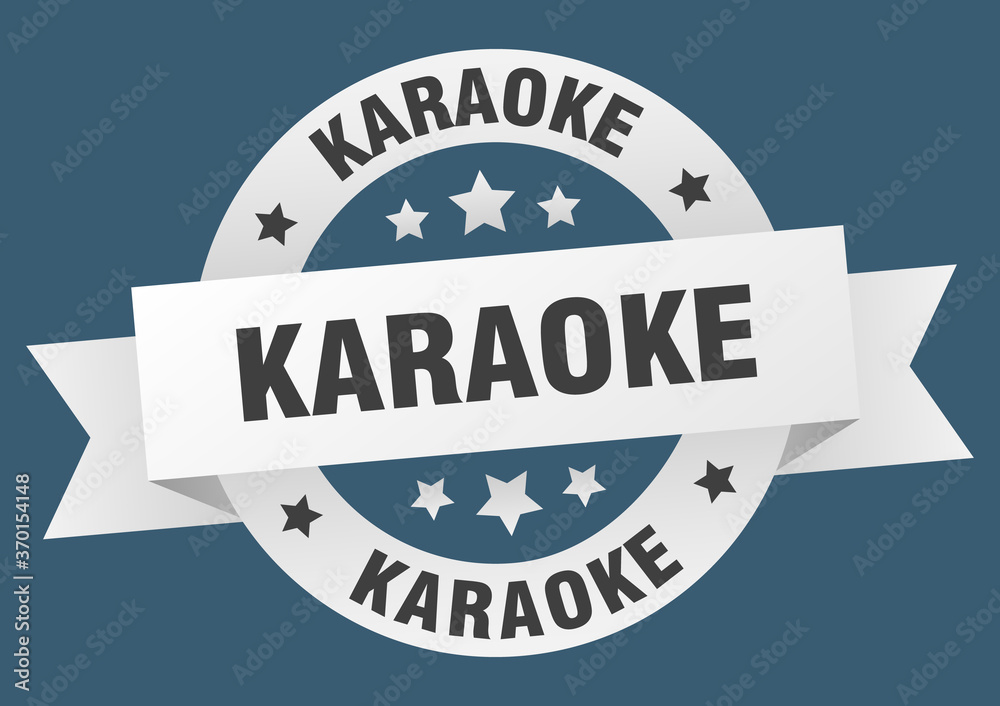 karaoke round ribbon isolated label. karaoke sign karaoke round ribbon isolated label. karaoke sign