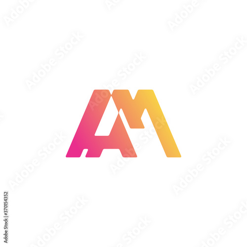 Initial letter AM logo design vector