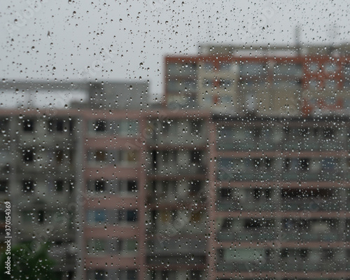 Apartment view during the rain