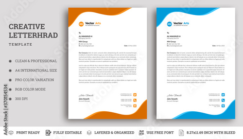 Simple Modern Letterhead vector template design.