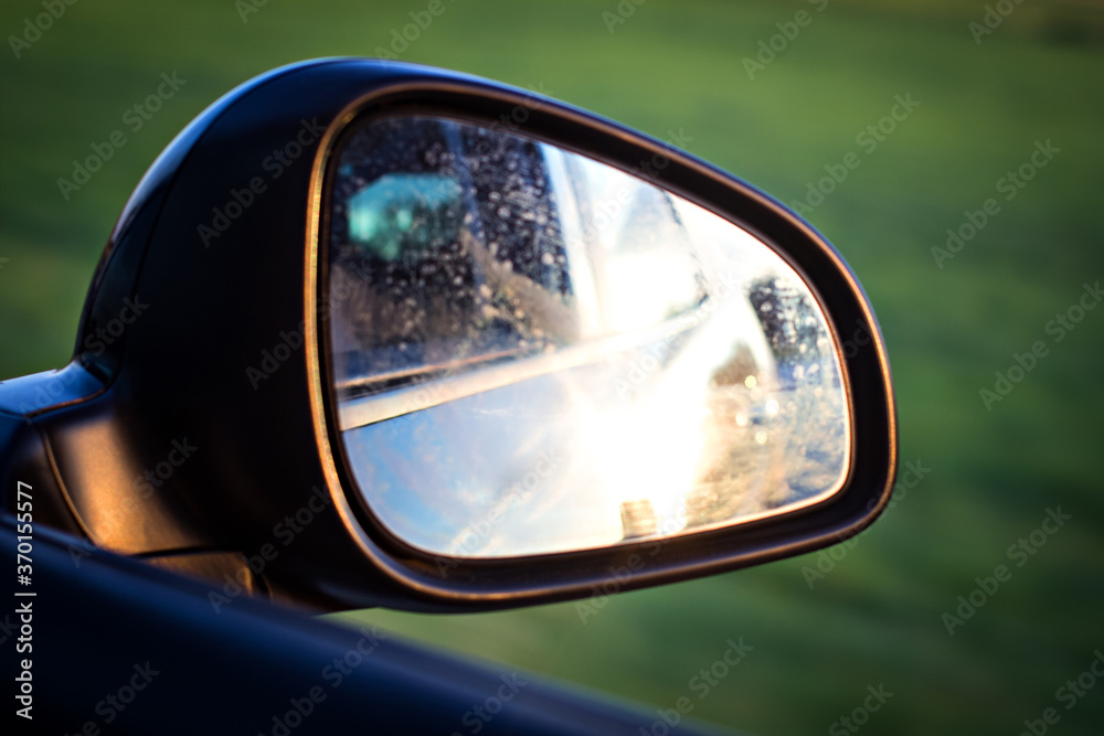 Side mirror in the car.