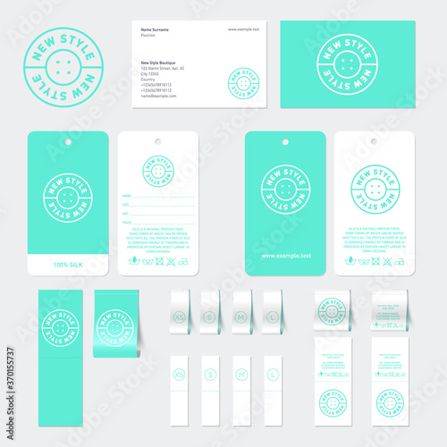 New Style logo. Clothes tags and labels. Labels for clothes. Circle logo as clothing button.