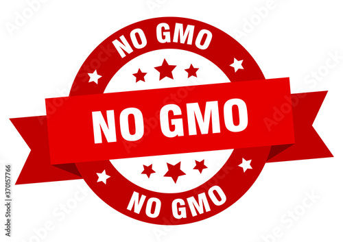 no gmo round ribbon isolated label. no gmo sign