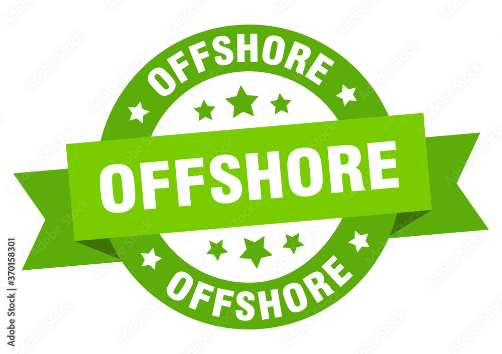 offshore round ribbon isolated label. offshore sign
