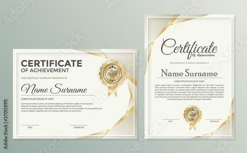 Professional certificate template diploma award design