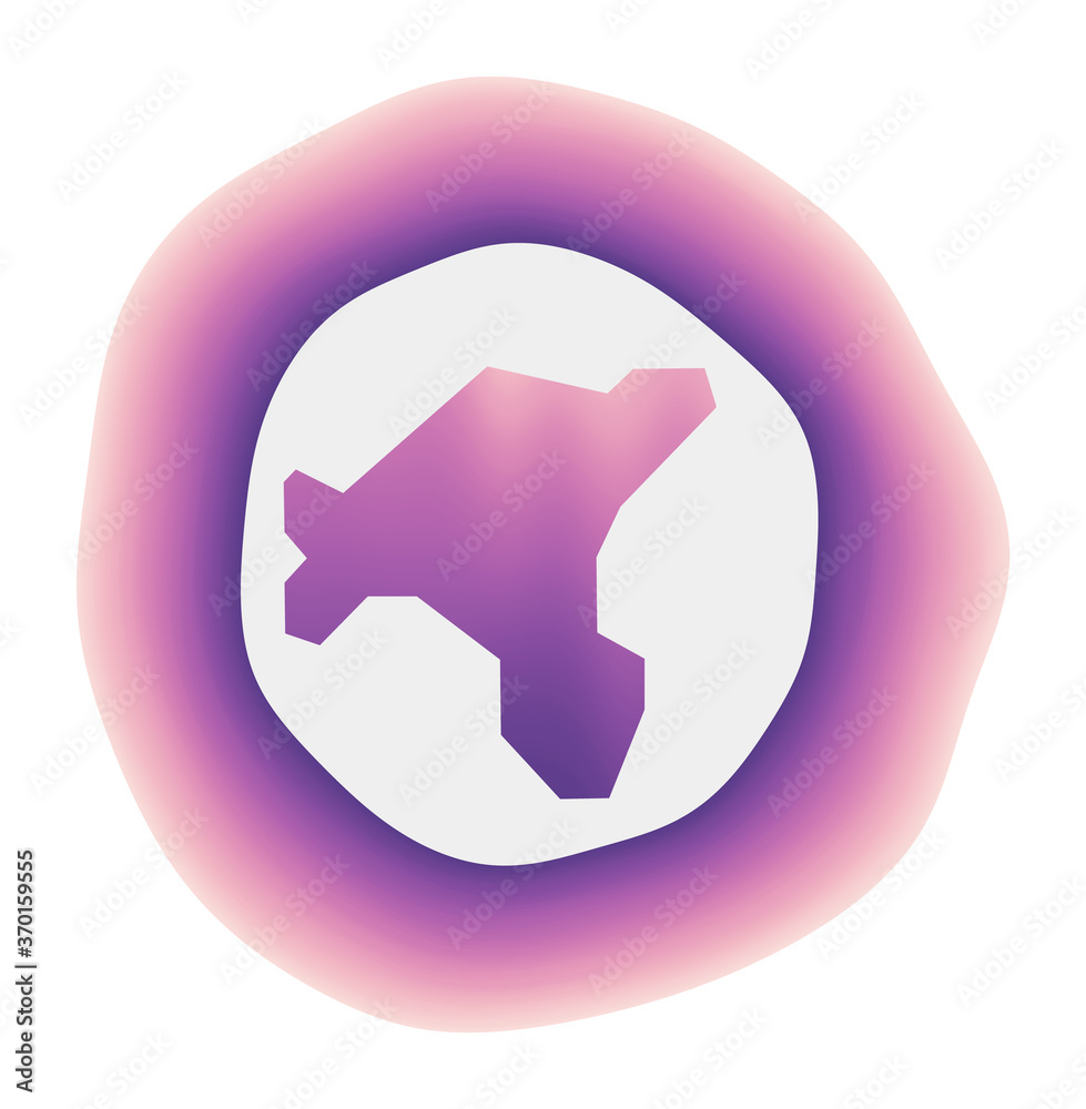 Salt Island icon. Colorful gradient logo of the island. Purple red Salt Island rounded sign with map for your design. Vector illustration. Salt Island icon. Colorful gradient logo of the island. Purple red Salt Island rounded sign with map for your design. Vector illustration.