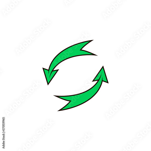 colorful simple vector flat art cartoon illustration of two rotating arrows