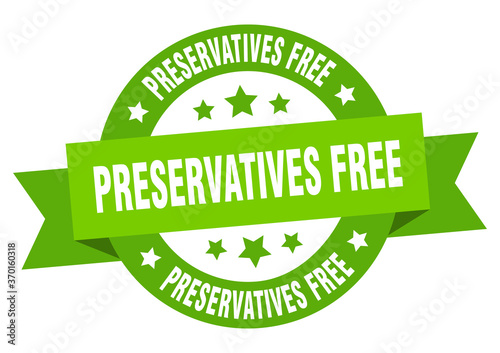 preservatives free round ribbon isolated label. preservatives free sign