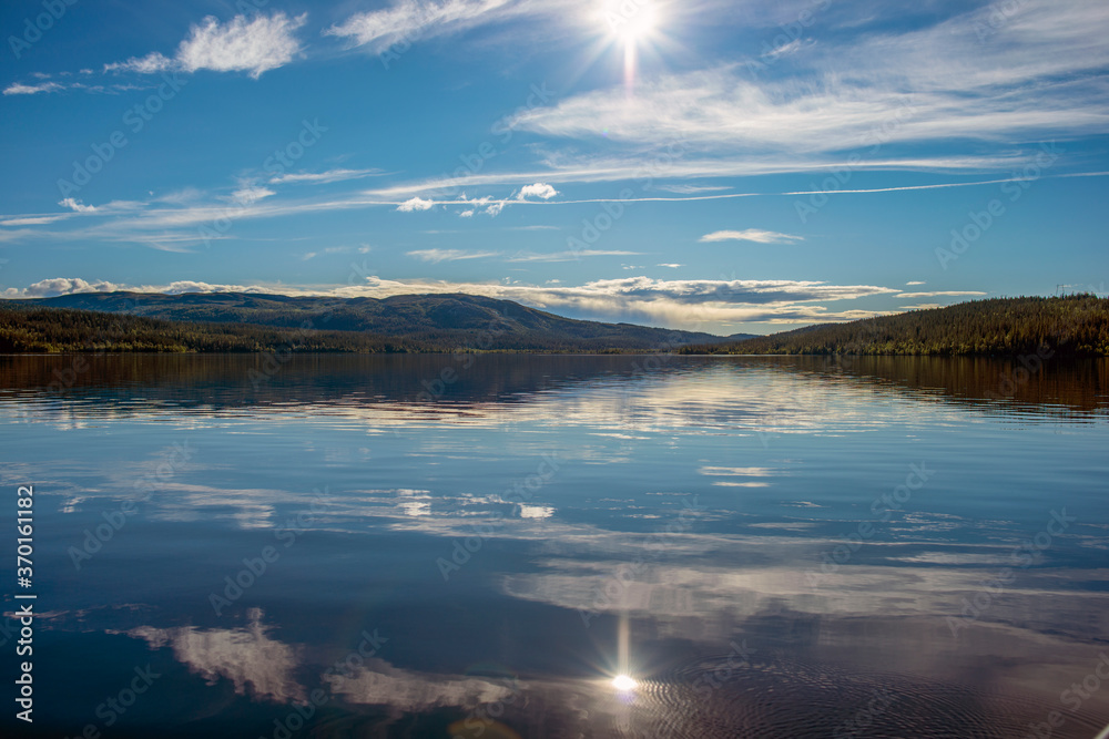 mountain lake in the morning, åre, jämtland, sverige