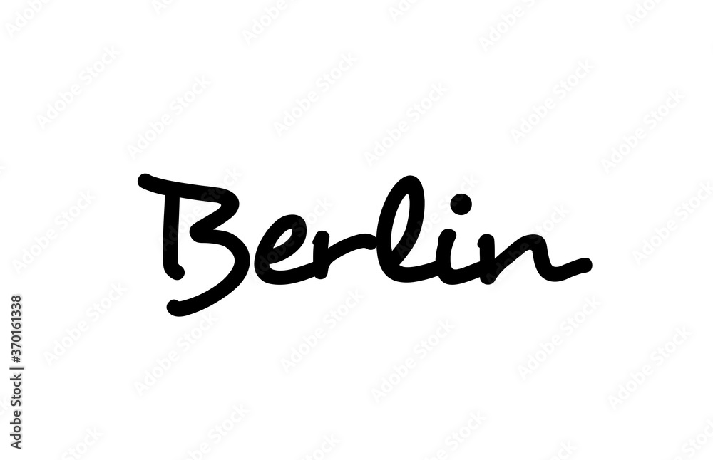 Berlin city handwritten word text hand lettering. Calligraphy text. Typography in black color