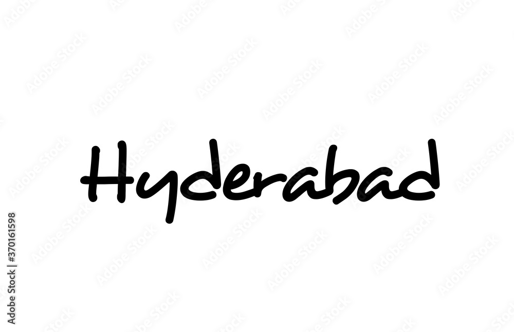 Hyderabad city handwritten word text hand lettering. Calligraphy text. Typography in black color