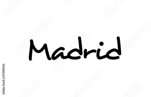 Madrid city handwritten word text hand lettering. Calligraphy text. Typography in black color