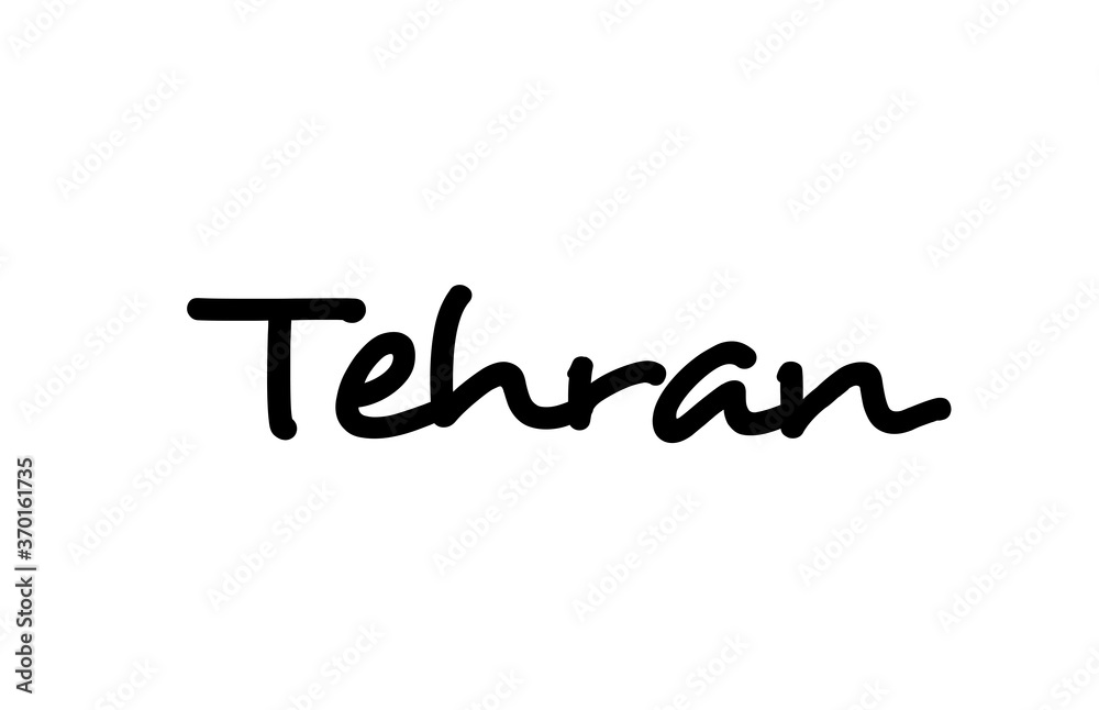 Tehran city handwritten word text hand lettering. Calligraphy text. Typography in black color