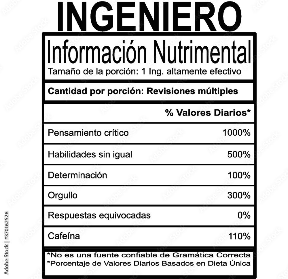 Información Nutrimental - Ingeniero Información Nutrimental - Ingeniero