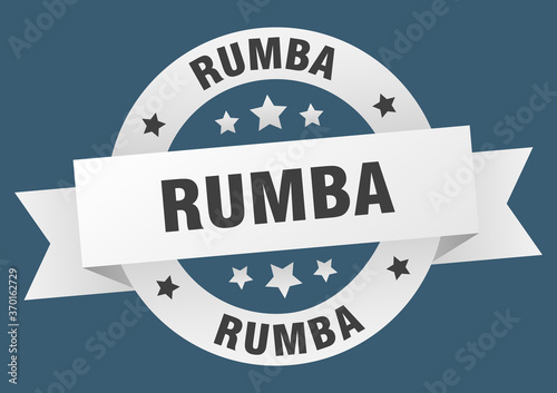 rumba round ribbon isolated label. rumba sign