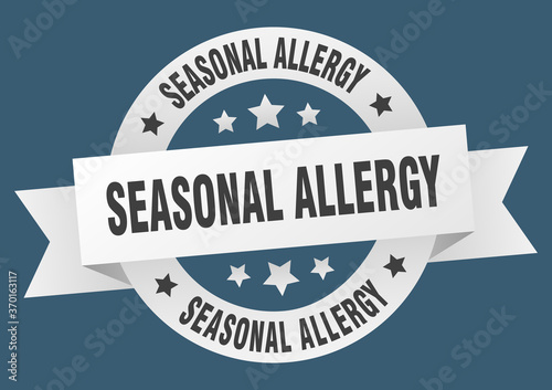 seasonal allergy round ribbon isolated label. seasonal allergy sign