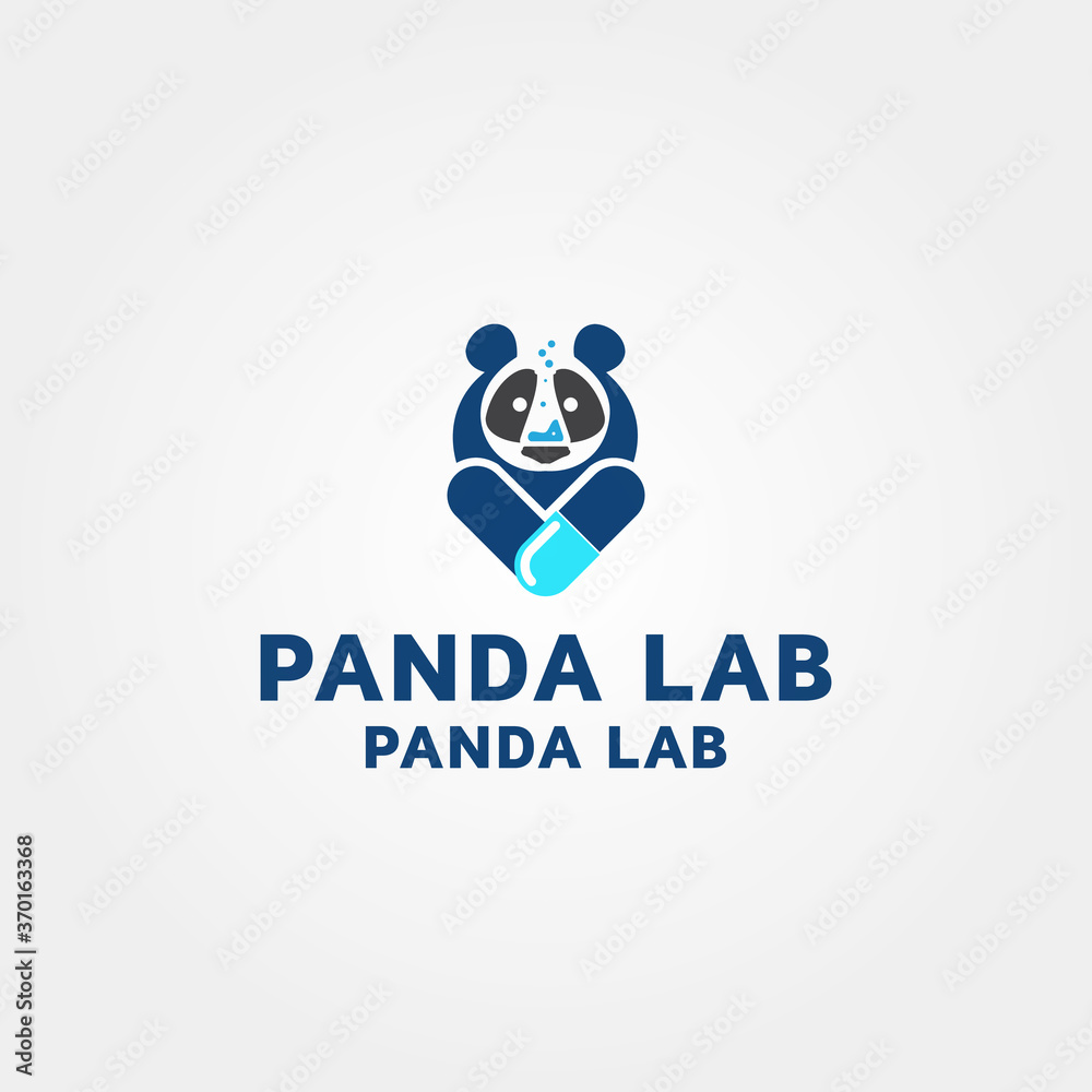 Panda Lab logo design template idea Panda Lab logo design template idea