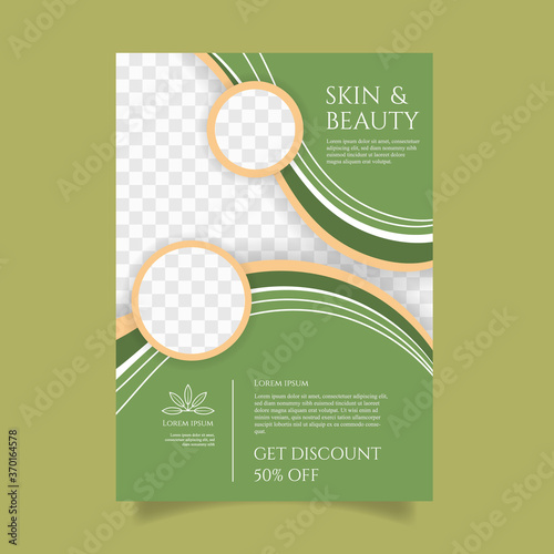 Poster for a spa center with a photo. - Vector.