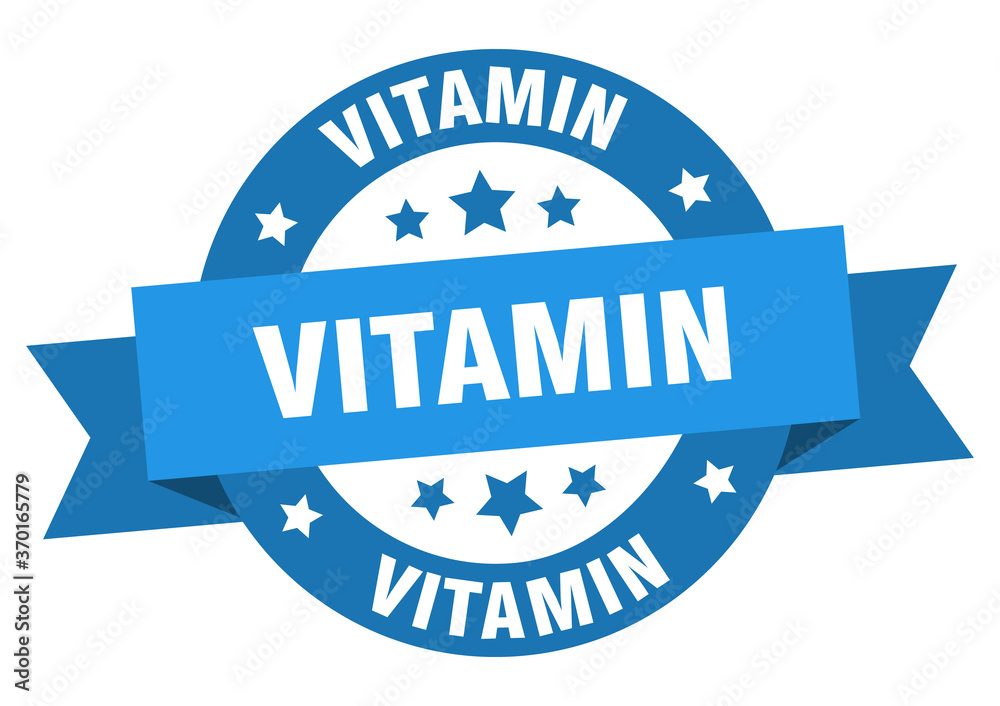 Fototapeta premium vitamin round ribbon isolated label. vitamin sign