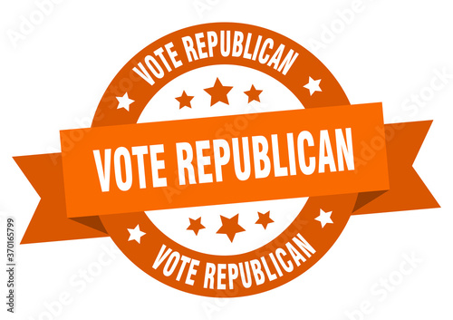vote republican round ribbon isolated label. vote republican sign