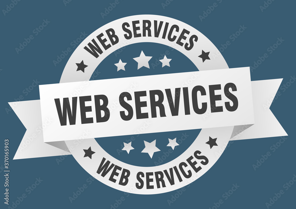 Obraz premium web services round ribbon isolated label. web services sign