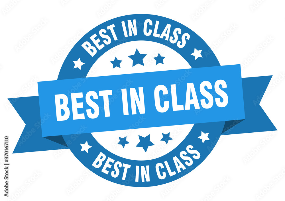 Obraz premium best in class round ribbon isolated label. best in class sign