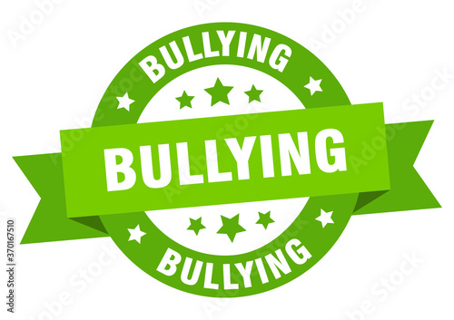 bullying round ribbon isolated label. bullying sign