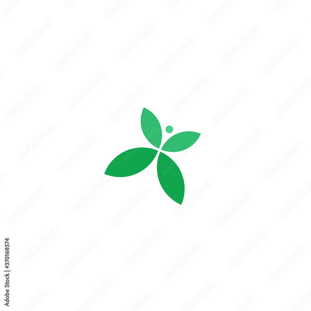 Obraz premium Butterfly Abstract Green Leaf and Leaves logo Icon Vector Design. Landscape Design, Garden, Plant, Nature, Health and Ecology Vector Logo Illustration.
