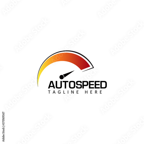 speedometer logo template design vector